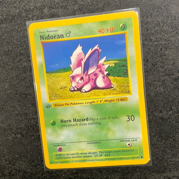 Pokémon Nidoran 1st edition shadowless base set card - Picture 1 of 2